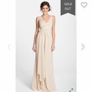 Monique Lhuillier bridesmaid dress silk chiffon